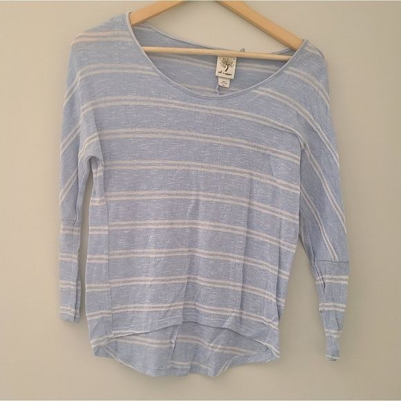 🌹2/$15 Self Esteem Blue White Stripe Long Sleeve - Picture 4 of 8